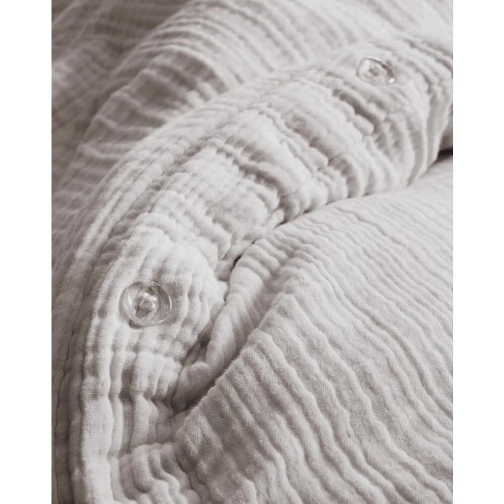 NEW Quince Organic Airy Gauze Duvet Cover Queen Light Gray 100% Cotton - Picture 2 of 5
